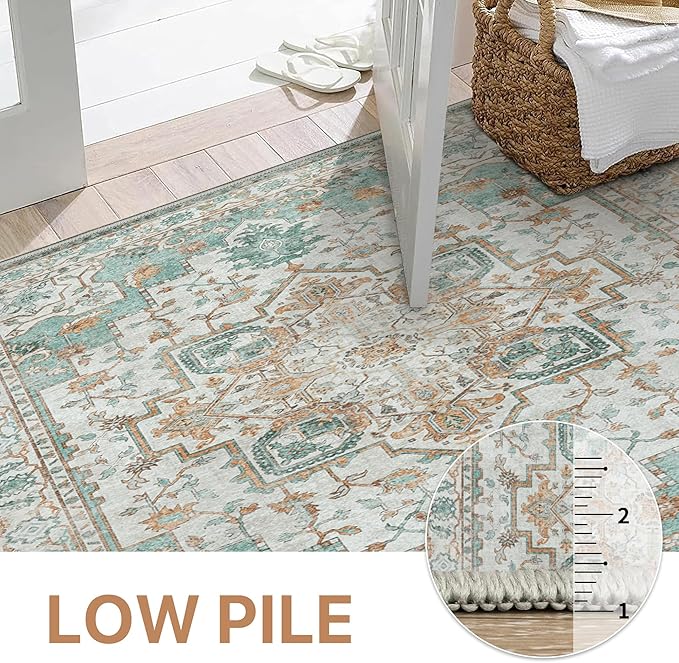 GENIMO 10x12 Area Rugs for Living Room, Machine Washable Non Slip Vintage Rugs - Image 4