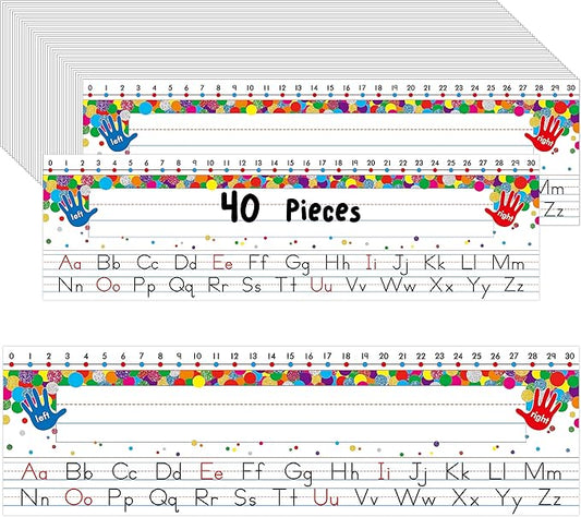 40 PCS Desk Nameplates, Waterproof Confetti Desk Name Tags by Gethelud