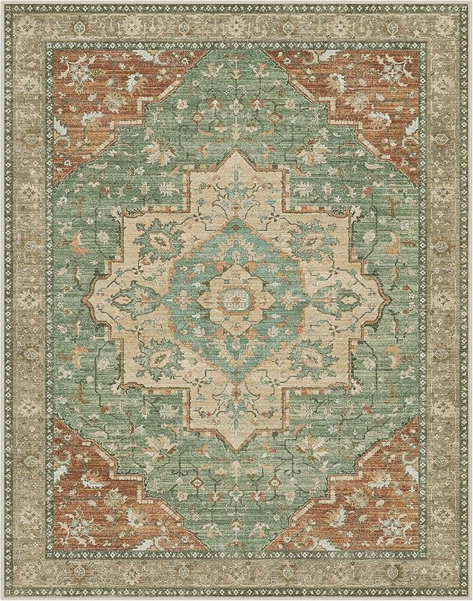 GENIMO 6x9 Area Rugs for Living Room, Machine Washable Non Slip Vintage Rugs - Image 8
