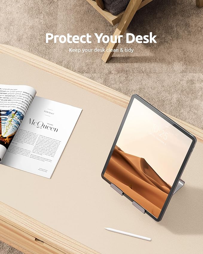 YSAGi Leather Desk Protector, Office Mat, Large Mouse Mat, Non-Slip PU Leather - Image 7