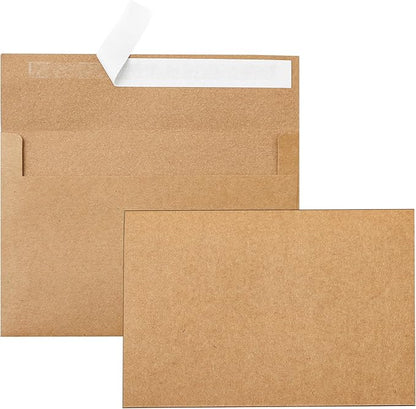 Silunkia Brown Blank Note Cards and Envelopes 4 x 6 Heavyweight Single Panel by Silunkia
