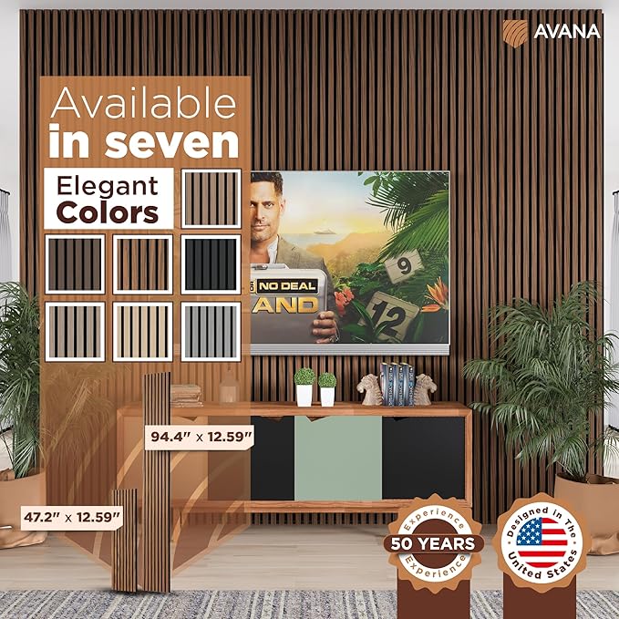 Avana Acoustic Wood Wall Panels – 94.4 x 12.6 Inch Rustic Walnut Acoustic - Image 6