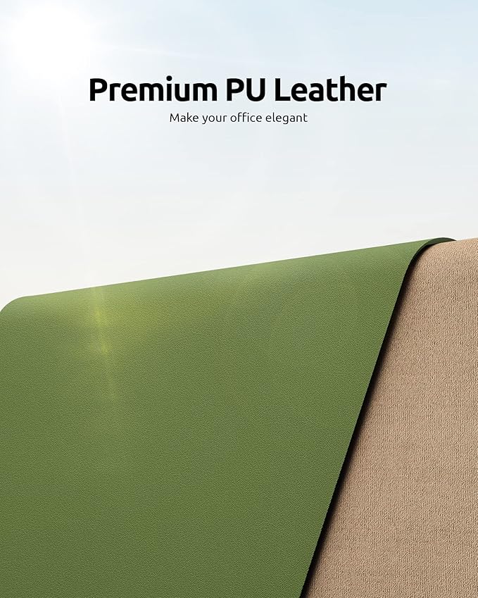 YSAGi Leather Desk Protector, Office Mat, Large Mouse Pad, Non-Slip PU Leather - Image 2