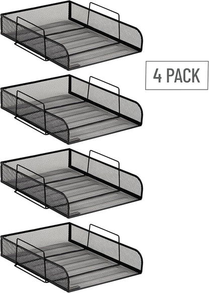 Mind Reader Stackable Paper Tray, Desktop Organizer, File Storage, Metal Mesh - Image 4