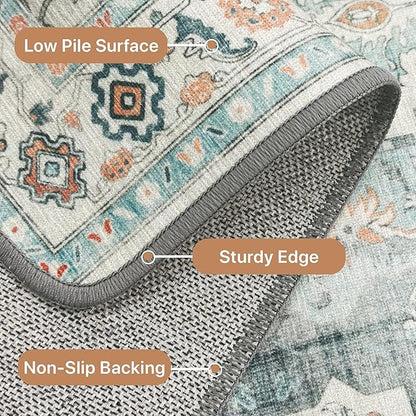 GENIMO 9x12 Area Rugs for Living Room, Machine Washable Non Slip Rugs, Low Pile - Image 9