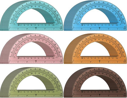 Sayglossy 72 Pcs of Colorful Plastic Protractors 180 Degrees 6 Inches by Sayglossy