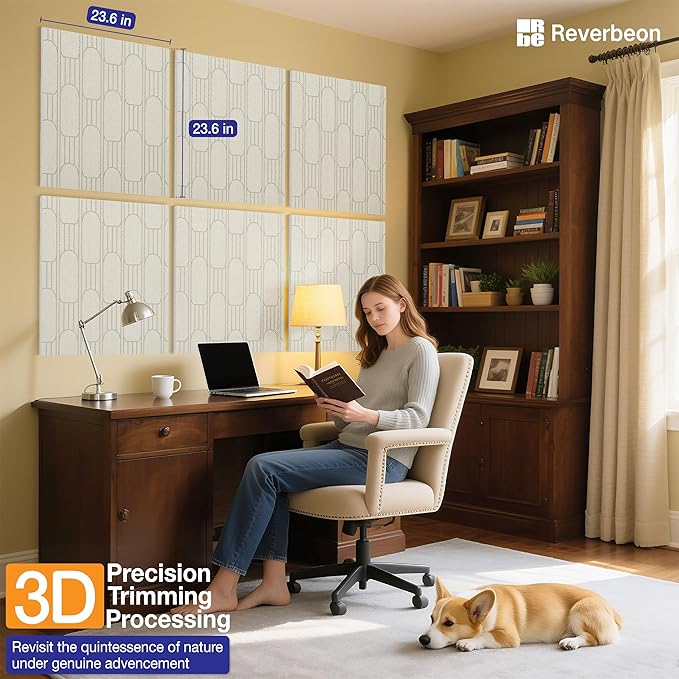 Reverbeon 6 PCS Acoustic Panels, 23.6x23.6 Inch Sound Absorbing Panels - Image 6