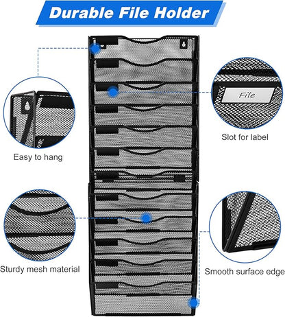 Solinxe Wall File Holder, 12 Pockets Hanging File Folder, Paper Organizer - Image 5