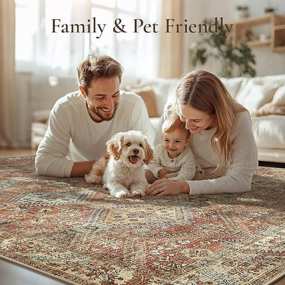 GENIMO 9x12 Area Rugs for Living Room, Machine Washable Non Slip Rugs, Low Pile - Image 7