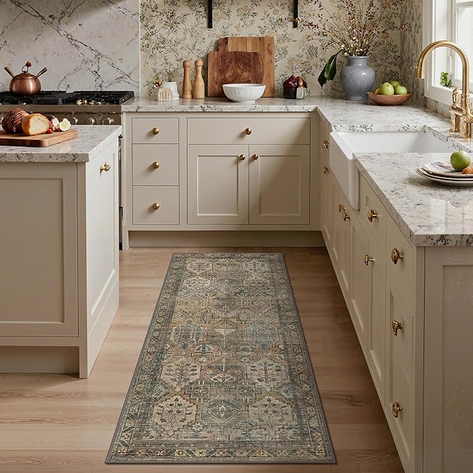 GENIMO 3x8 Runner Rugs for Hallway, Machine Washable Non Slip Vintage Rugs - Image 4