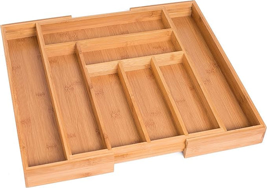 BIRDROCK HOME Bamboo Expandable Utility Drawer Organizer – Utensil Silverware – by BIRDROCKHOME
