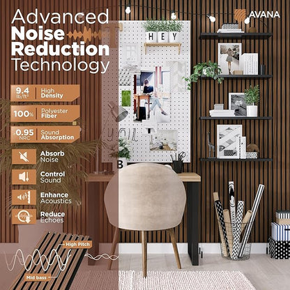 Avana Acoustic Wood Wall Panels – 94.4 x 12.6 Inch Rustic Walnut Acoustic - Image 5