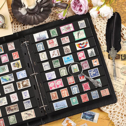 10 Sheets 20 Pages Postage Stamp Album Pages, 8 Pockets 7.7X 1.18in Stamp - Image 7