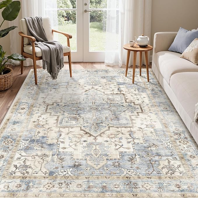 GENIMO 8x10 Area Rugs for Living Room, Machine Washable Rug, Non Slip Indoor - Image 2