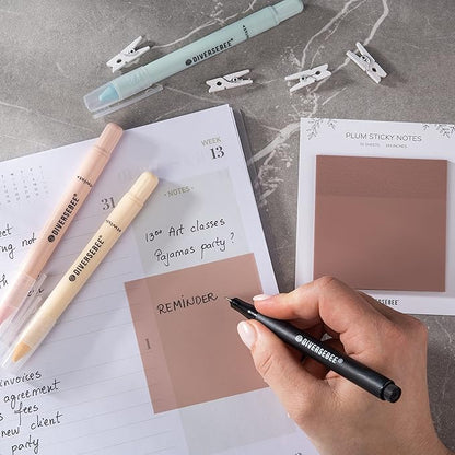 DiverseBee 50 Sheets Pastel Transparent Sticky Notes, 3x3” Clear Sticky Tabs - Image 4