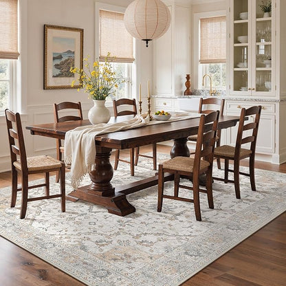 GENIMO 8x10 Area Rugs for Living Room, Machine Washable Non Slip Vintage Rugs - Image 3