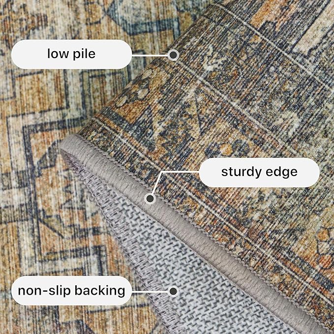 GENIMO 3x8 Runner Rugs for Hallway, Machine Washable Non Slip Vintage Rugs - Image 6
