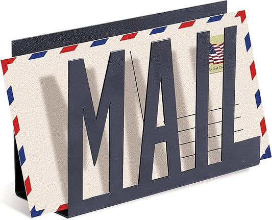 MyGift Mail Holder Organizer Countertop Modern Metal Black by MyGiftHome