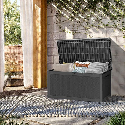 TARKARI 320 Gallon Lockable Resin Deck Box, Waterproof & UV-Resistant Outdoor - Image 3