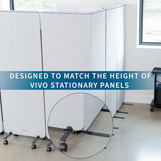VIVO Freestanding 24 x 66 inch Privacy Panel, Mobile Cubicle Divider, Single 24 - Image 6