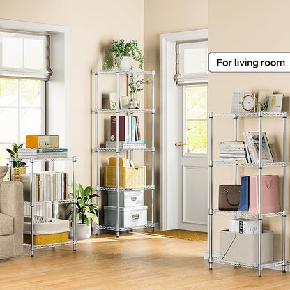 M MZG 5 Tiers Shelf Metal Storage Shelves Wire Rack Closet Organizers - Image 2