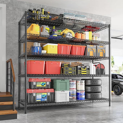 REIBII 55.5" W Storage Shelves 3200LBS Wire Shelving Unit 5 Tier Metal Shelving - Image 9