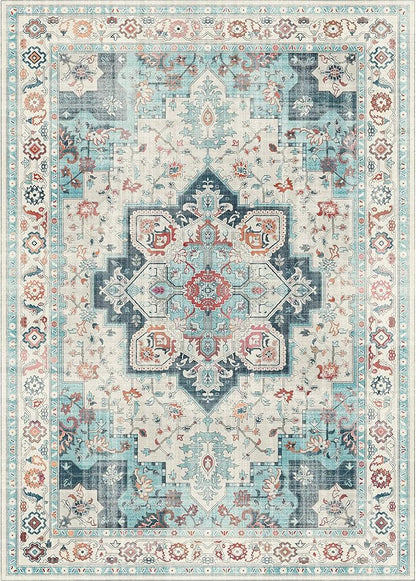 GENIMO 9x12 Area Rugs for Living Room, Machine Washable Non Slip Rugs, Low Pile - Image 7