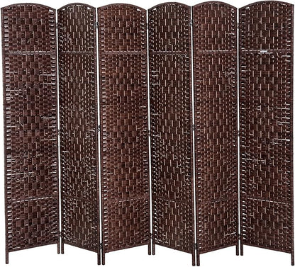 HOMCOM Room Divider, 6 Panel Folding Privacy Screen, 6FT Tall Portable Wicker by HOMCOM