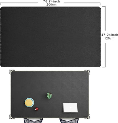 CENNBIE HUGE200 78.8" x 47" Black Leather Desk Mat - Image 2