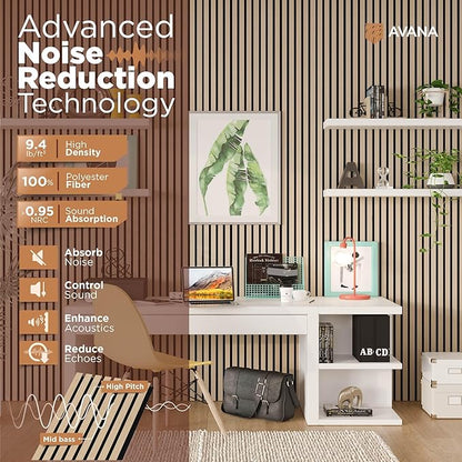 Avana Acoustic Wood Wall Panels – 47.2 X 12.6 White Oak Acoustic Panels 2 PCs – - Image 5