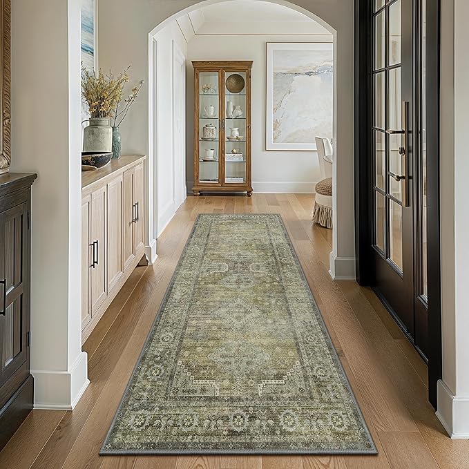 GENIMO Runner Rug 2x10 Non Slip Machine Washable Vintage Hallway Runner Rugs by GENIMO