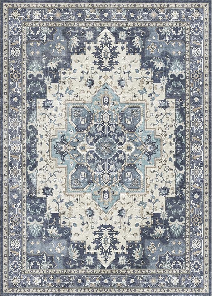 GENIMO 8x10 Area Rugs for Living Room, Machine Washable Non Slip Vintage Rugs - Image 8