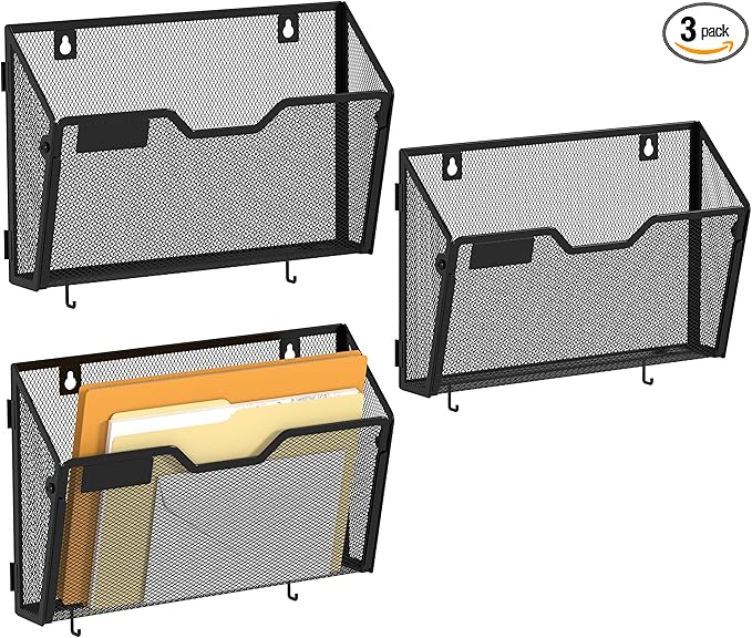 YINGHUA 3 Pack Mesh File Holders Wall Mounted by Unknown