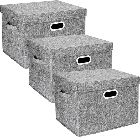 TYEERS Large Storage Bins with Lids, Collapsible, Fabric Storage Boxes by StorageOrganization