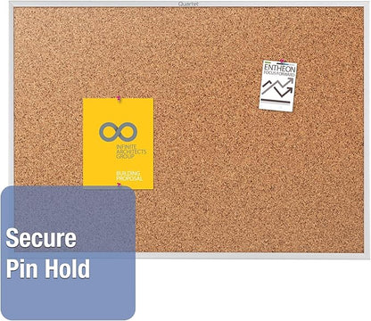 Quartet Standard Aluminum Frame Cork Bulletin Board, 60” x 36” - Image 3