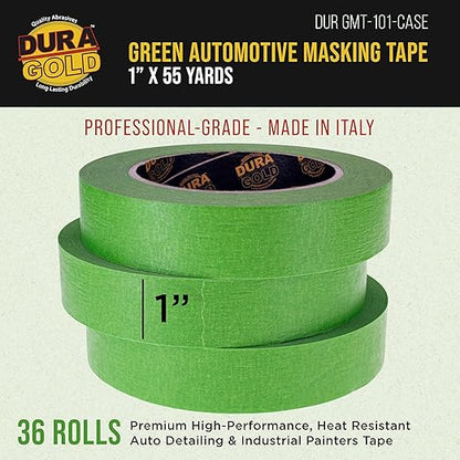 Dura-Gold Green Automotive Masking Tape 1 Inch, Case of 36 Rolls - Image 2
