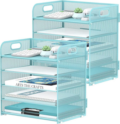 2 Pack 5-Tier Blue Desk Organizer by SUPEASY