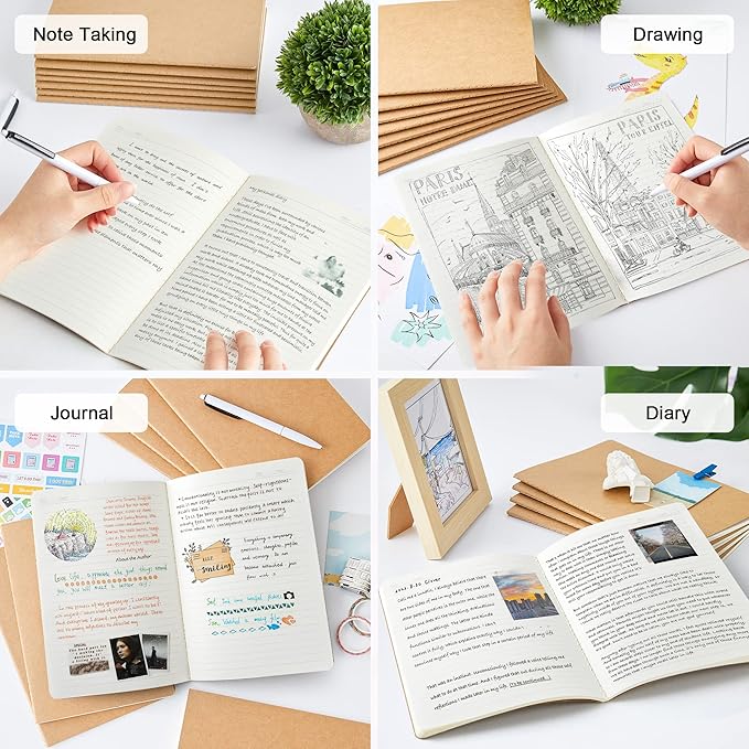 feela 90 Pack Kraft Notebooks Bulk, Lined Travel Journals Note Pad Notebooks - Image 5