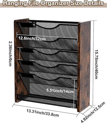 PAG-Mass Wall File Organizer, 6 Tier Mesh Mail Organizer Wall Mounted, Hanging - Image 8