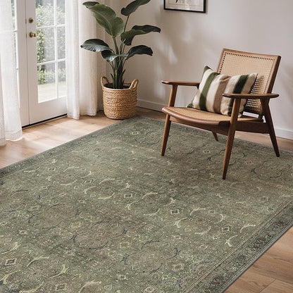 GENIMO 6x9 Area Rugs for Living Room, Machine Washable Non Slip Vintage Rugs by GENIMO