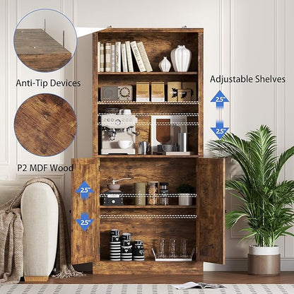 BORNOON 71.4" Tall Bookshelf - Image 5