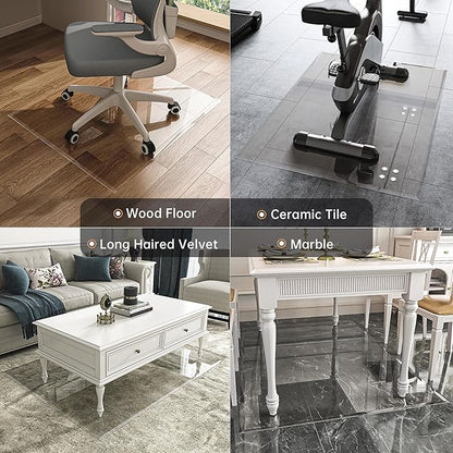 55“ x 46” Beveled Edge Glass Chair Mat - Image 9