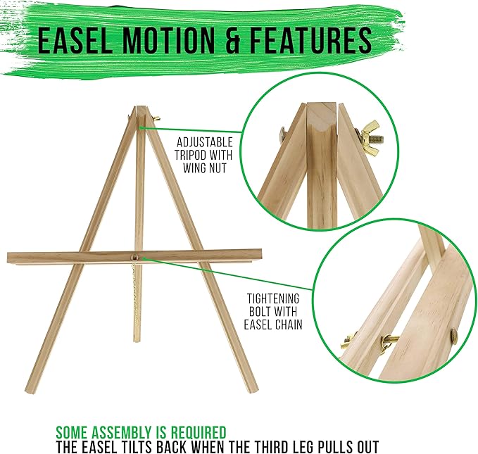 U.S. Art Supply 16" Natural Wood Tabletop Easel - Image 3