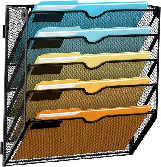SUPEASY Wall File Organizer Mesh Office Mail Holder, Hanging Wall Organizer by SUPEASY