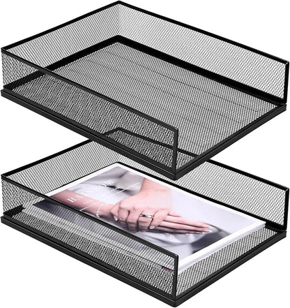 Magazine File Holder, 2 Pack Desk Organizer and Accessories, Metal Paper Tray by Unknown