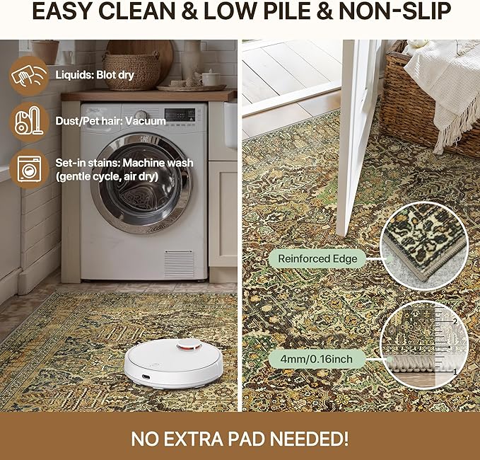 GENIMO Runner Rug 2x7 Machine Washable Non Slip Vintage Hallway Runner Rug - Image 7