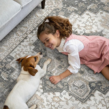 GENIMO 2x10 Runner Rugs for Hallway, Machine Washable Non Slip Vintage Rugs - Image 3
