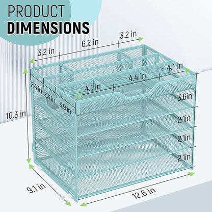 Docnest 5 Tier Mesh Desk Organizer- Letter Tray - Image 3