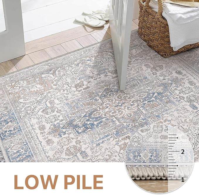 GENIMO 10x14 Area Rugs for Living Room, Machine Washable Non Slip Vintage Retro - Image 5