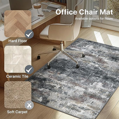 Office Chair Mat for Hardwood Tile Floor, Abstract 36"X 48" Desk Mats for - Image 3